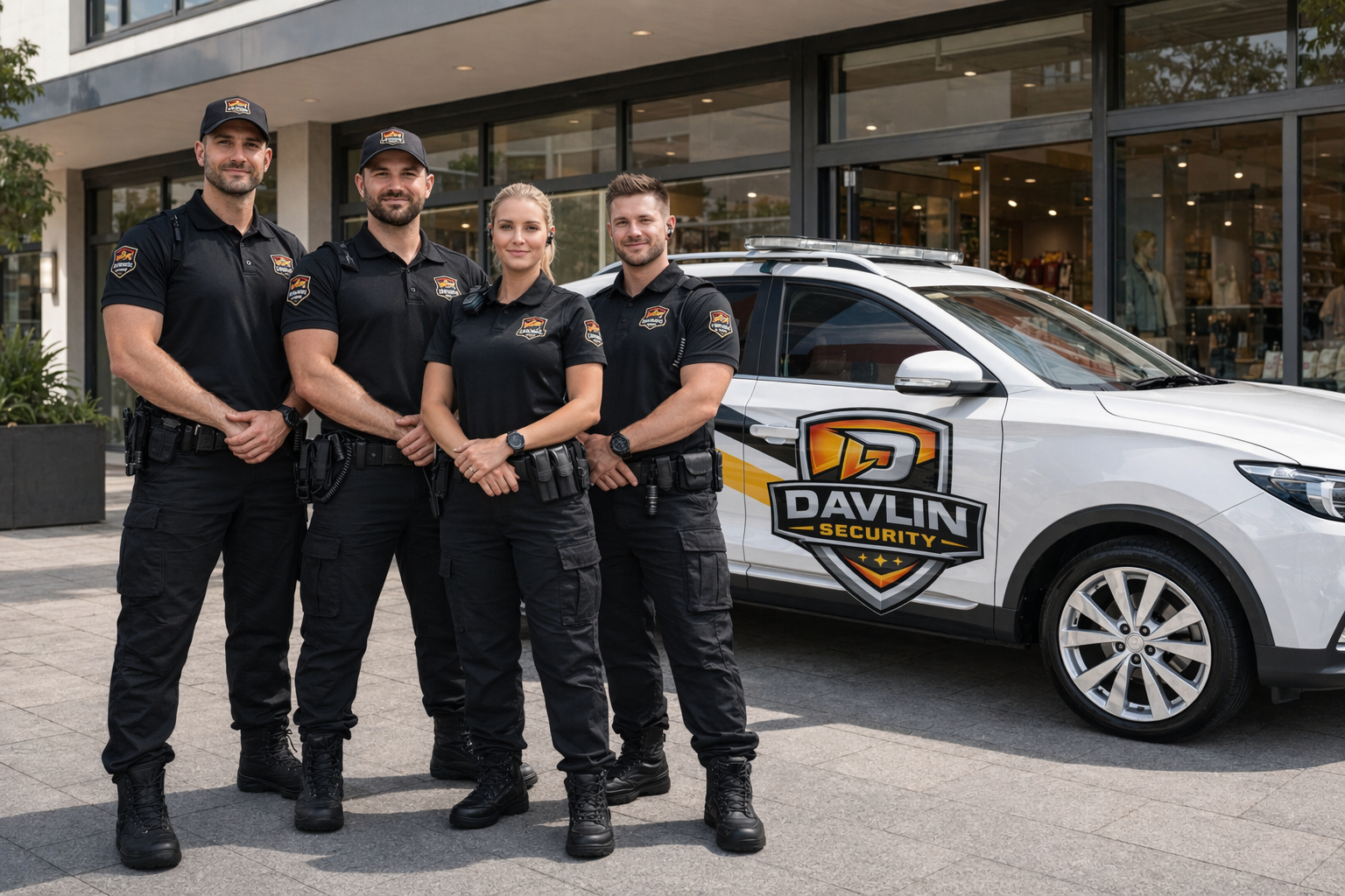 Davlin Security Team with Mobile Patrol Vehicle