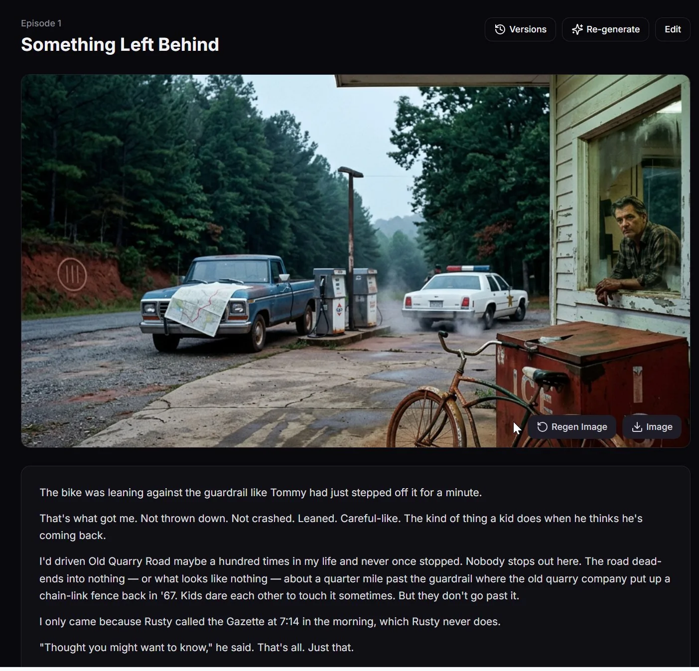 episodeGen.webp β generated episode 'Something Left Behind'