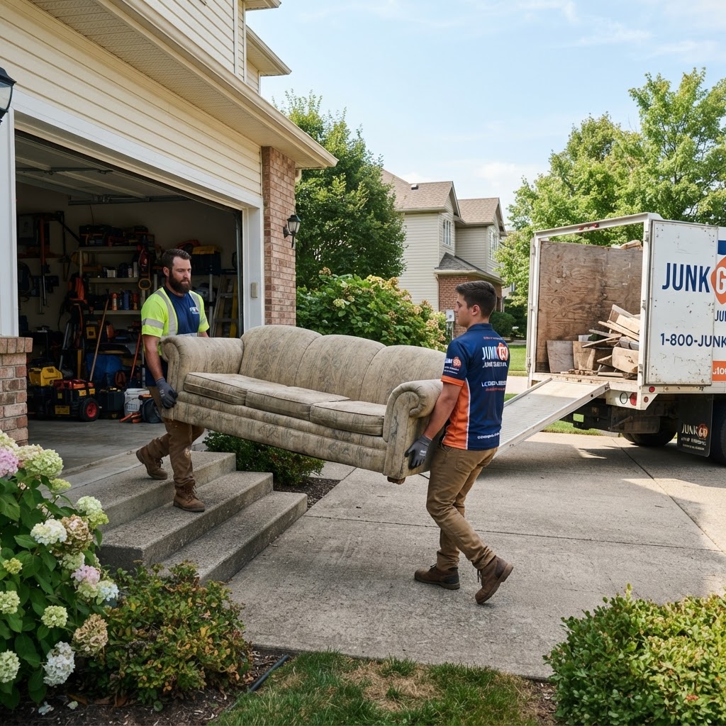 AB Junk Removal crew clearing belongings from a foreclosed property
