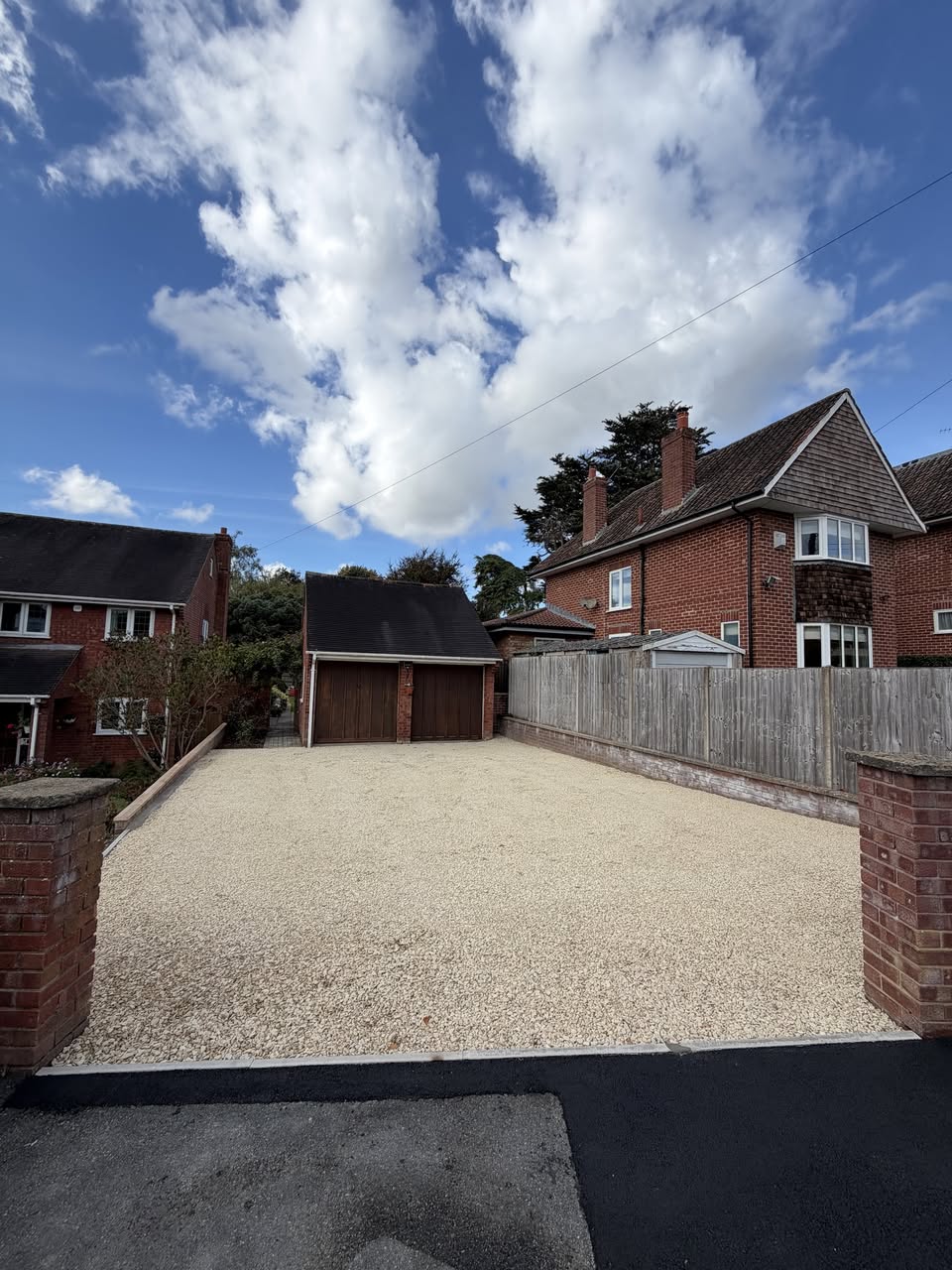 Driveways: Cotswold Gravel Driveway — Pathway Re-laid, Extended Dropped Kerb & Restored Boundary Wall
