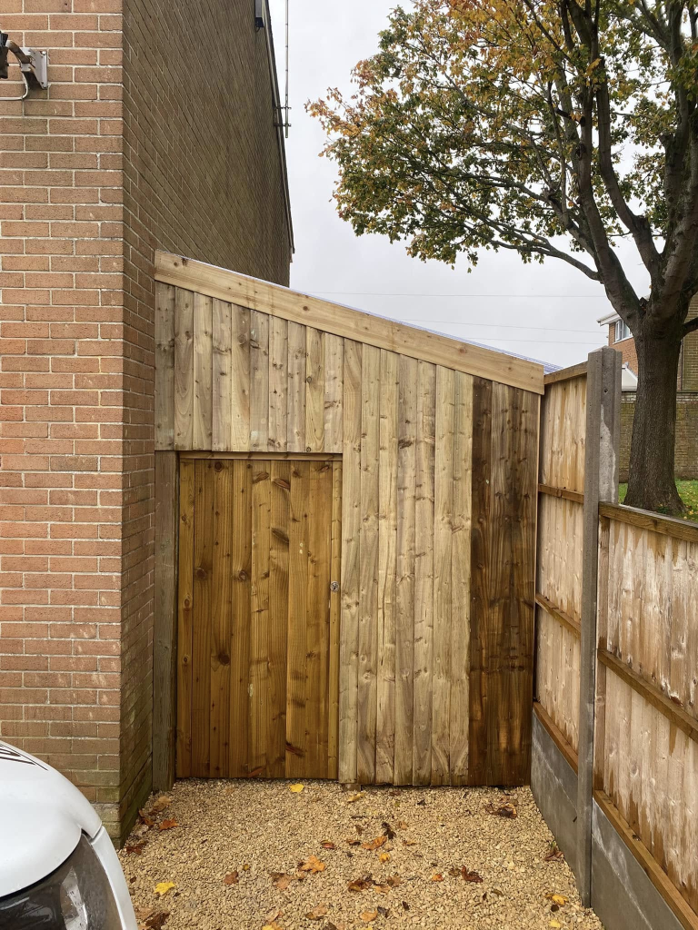 Full Garden & Driveway Transformation — Egyptian Limestone, Sleeper Wall & Lean-To photo 4