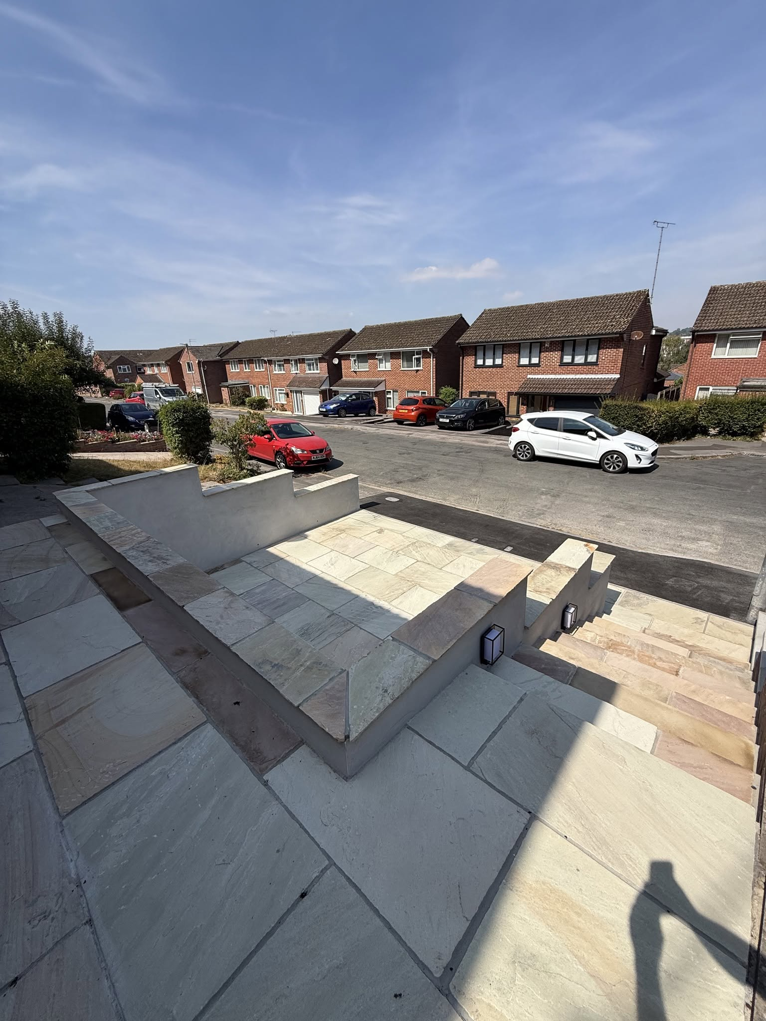 Front Property Transformation — Dropped Kerb, Retaining Walls & Fossil Buff Sandstone Driveway photo 4