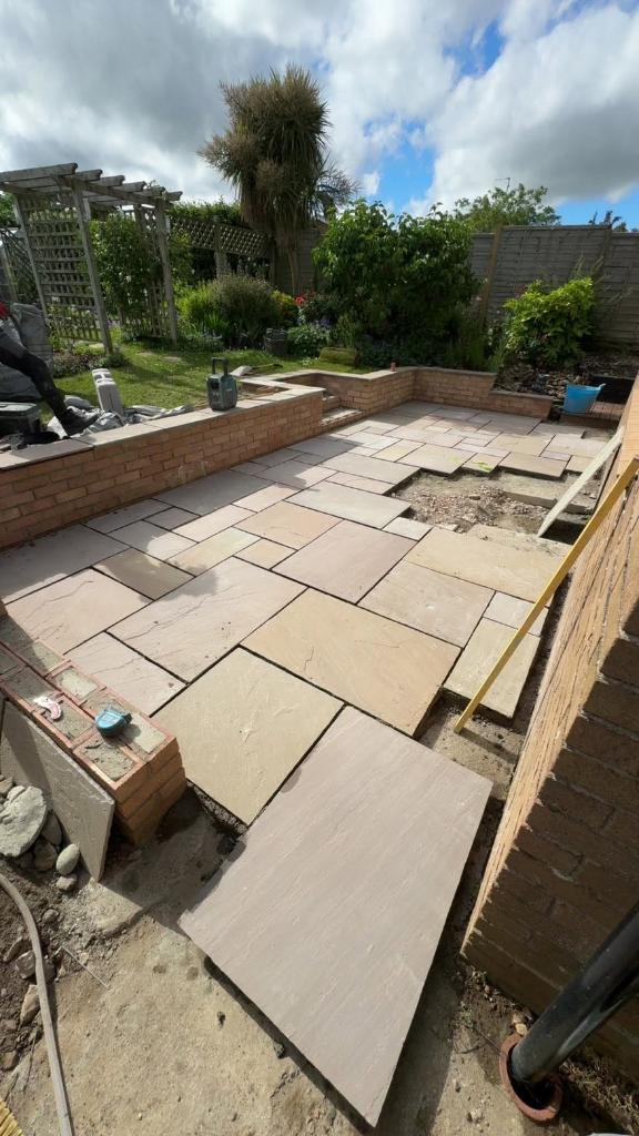 Raj Blend Patio with Retaining Wall — Levels Transformation photo 3