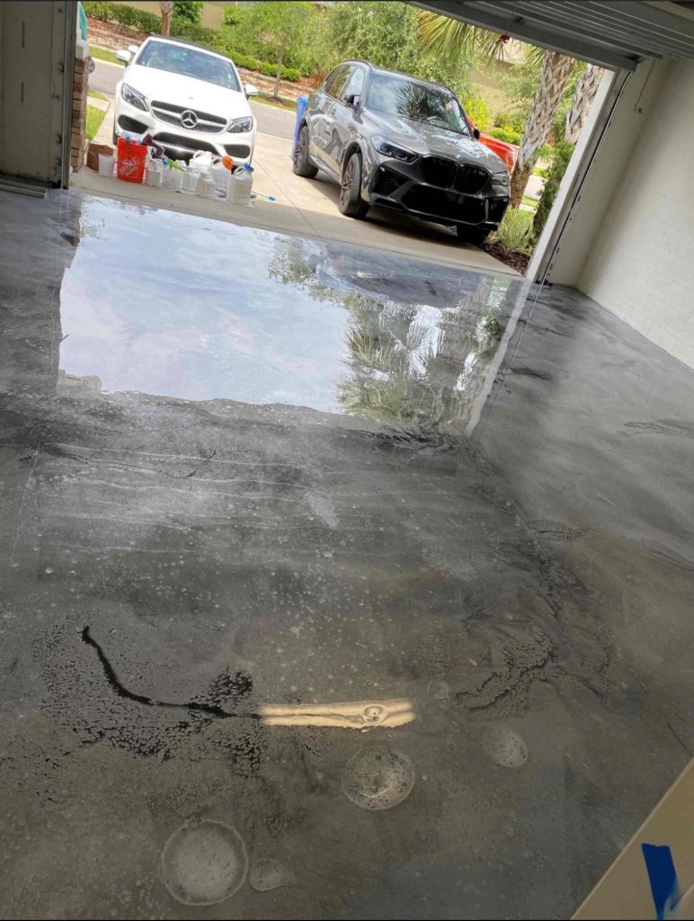 Grey Metallic Swirl — Metallic Epoxy epoxy floor in Chicago, IL
