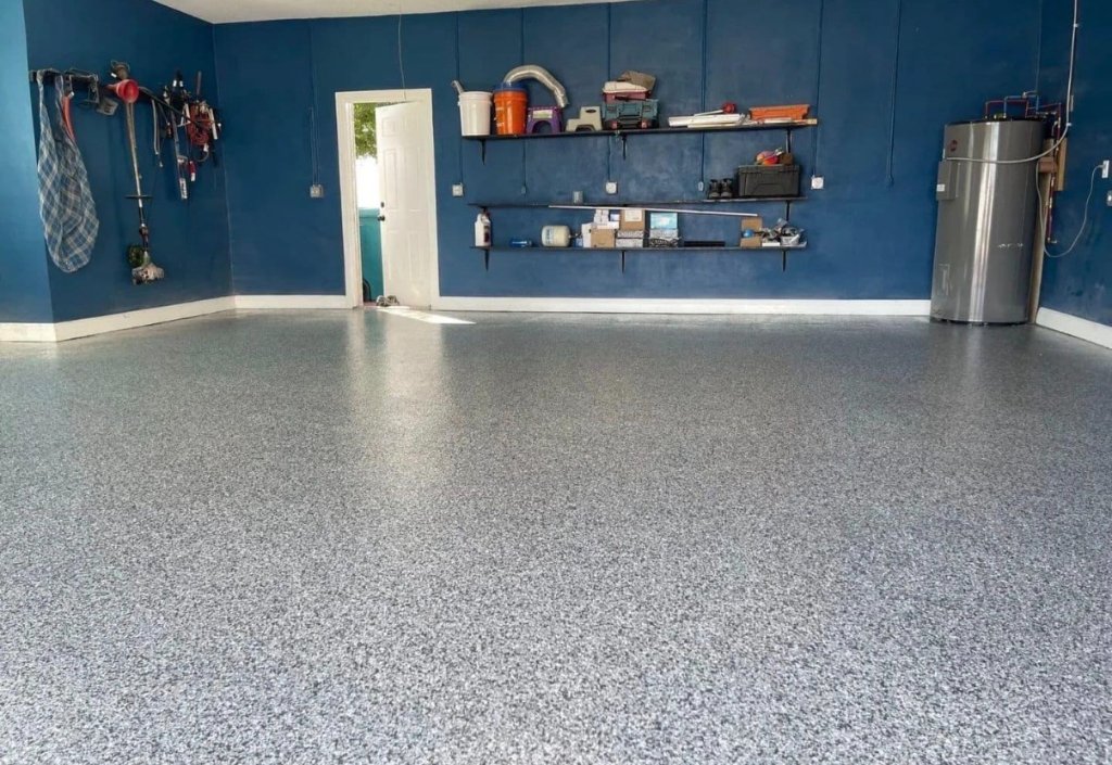 Large Garage Flake — Flake System epoxy floor in Chicagoland
