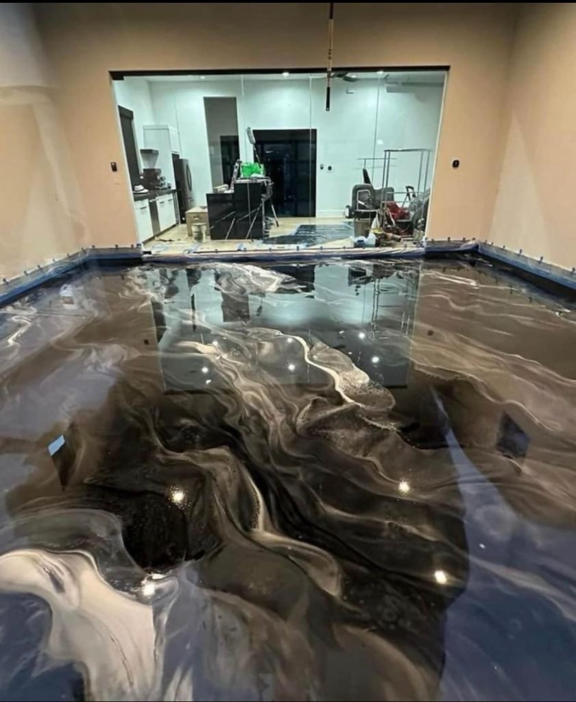 Dark Metallic Interior — Metallic Epoxy epoxy floor in Chicago, IL