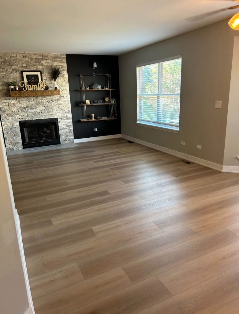 Wood-Look Vinyl Plank Living Room & Kitchen