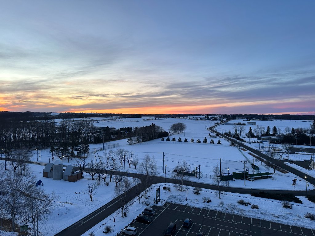 Hokkaido winter sunset