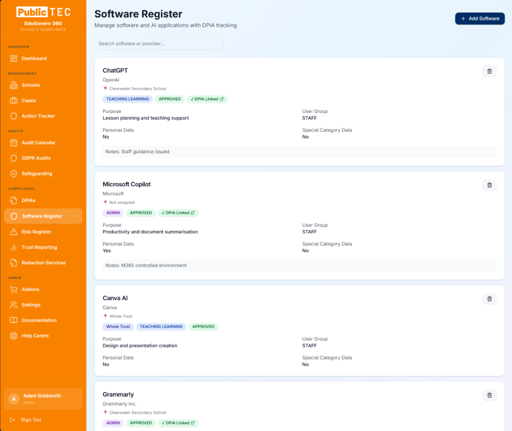 Software Register