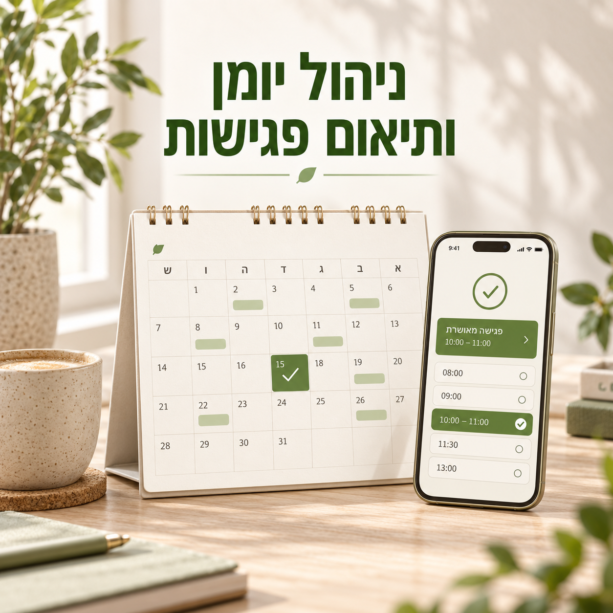 ניהול יומן ותיאום פגישות אוטומטי