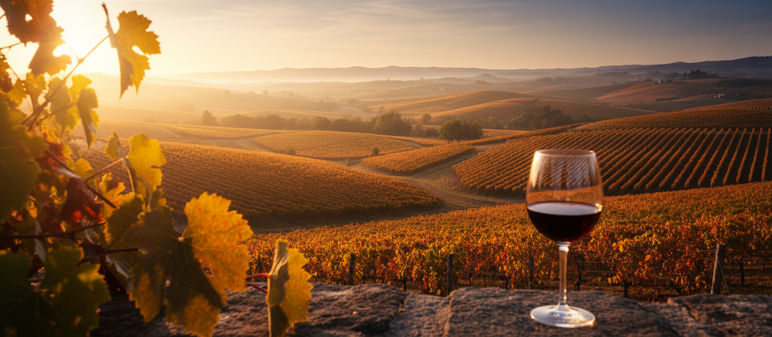 Vineyard at golden hour