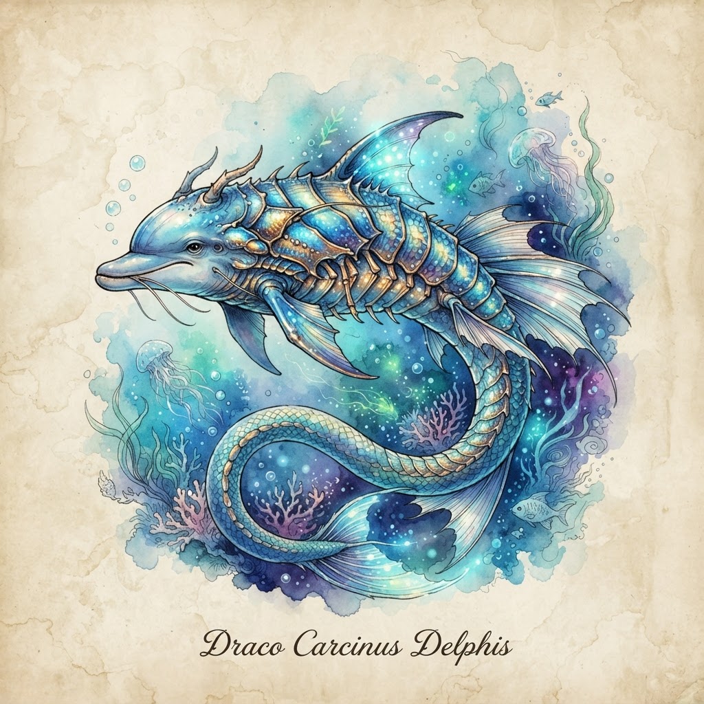 Luminescent Serpent-Lobster Dolphin