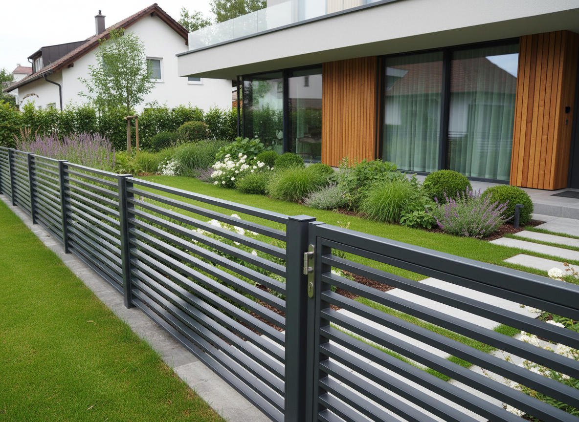 Gartenzaun mit Einfahrtstor