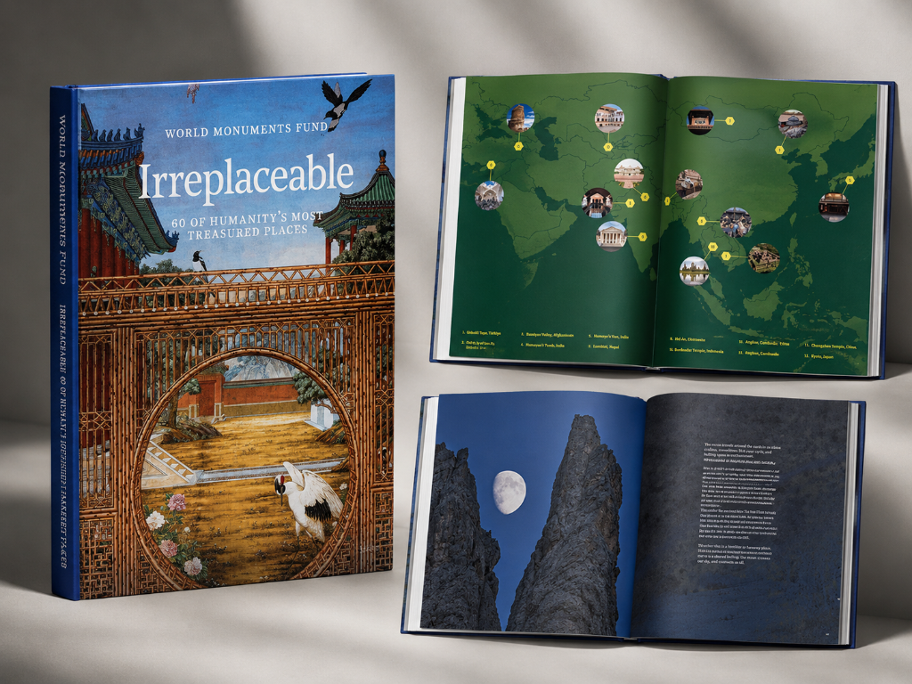 Irreplaceable book cover and interior spreads