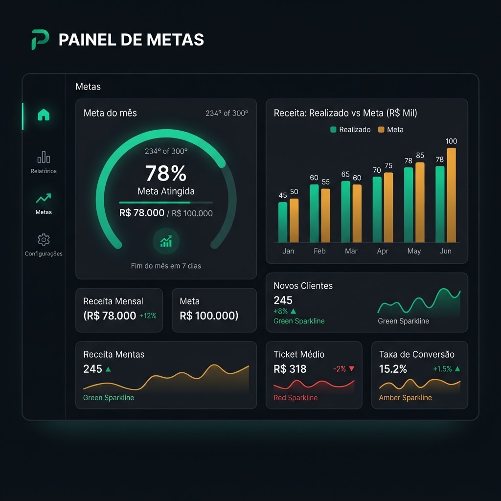 Tela do módulo Painel de Metas