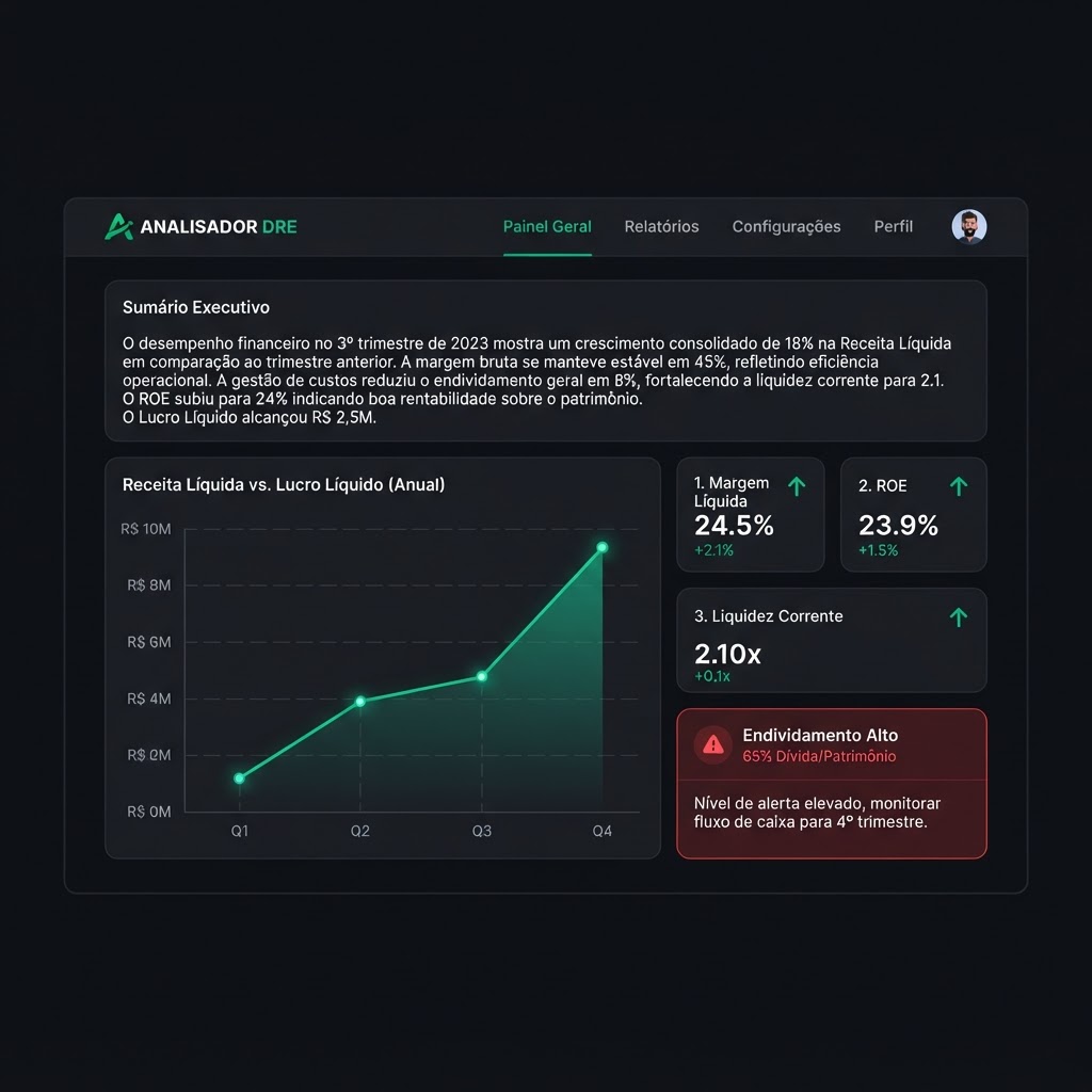 Tela do módulo Analisador DRE