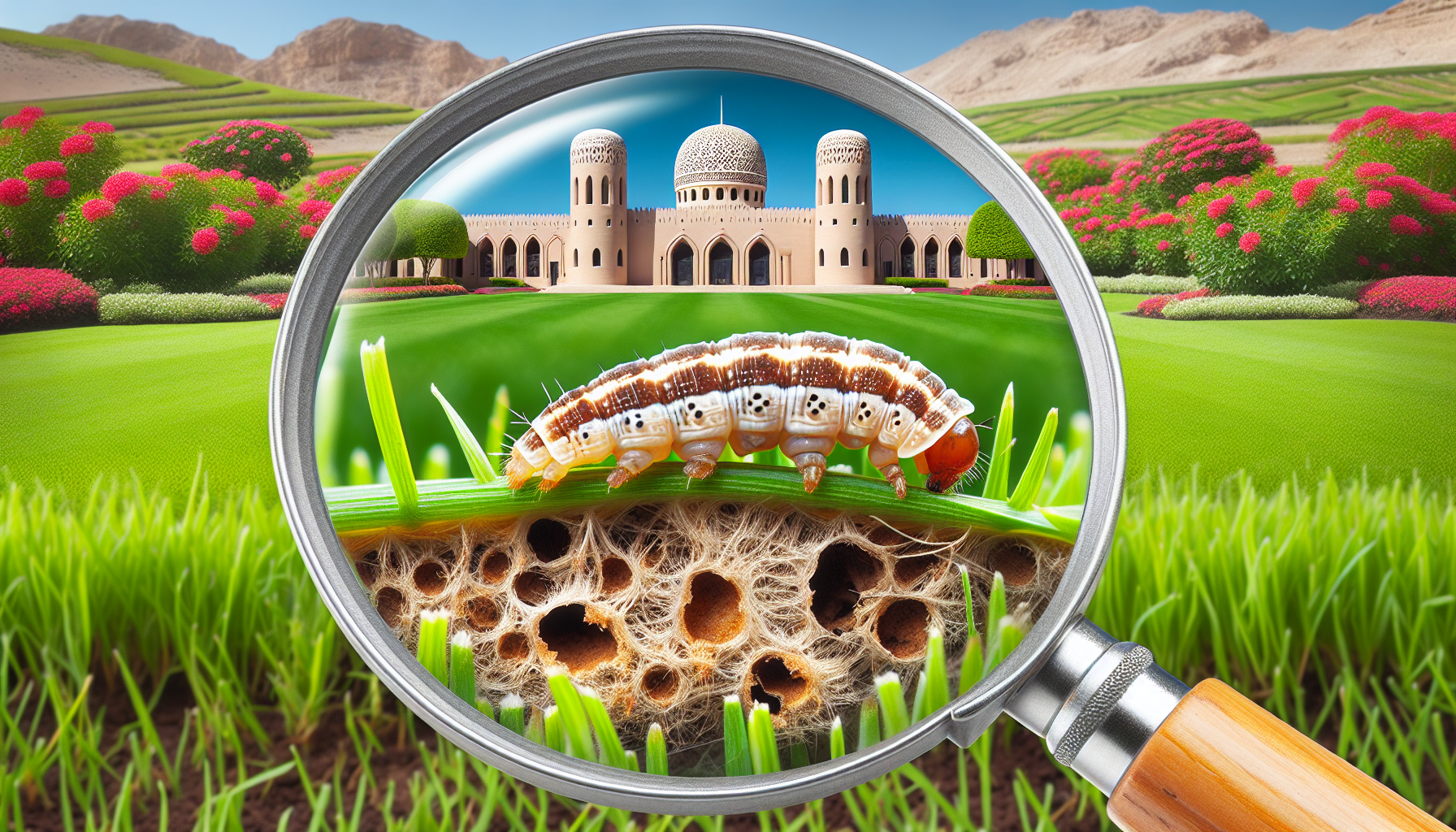 Lawn pest inspection in Muscat garden
