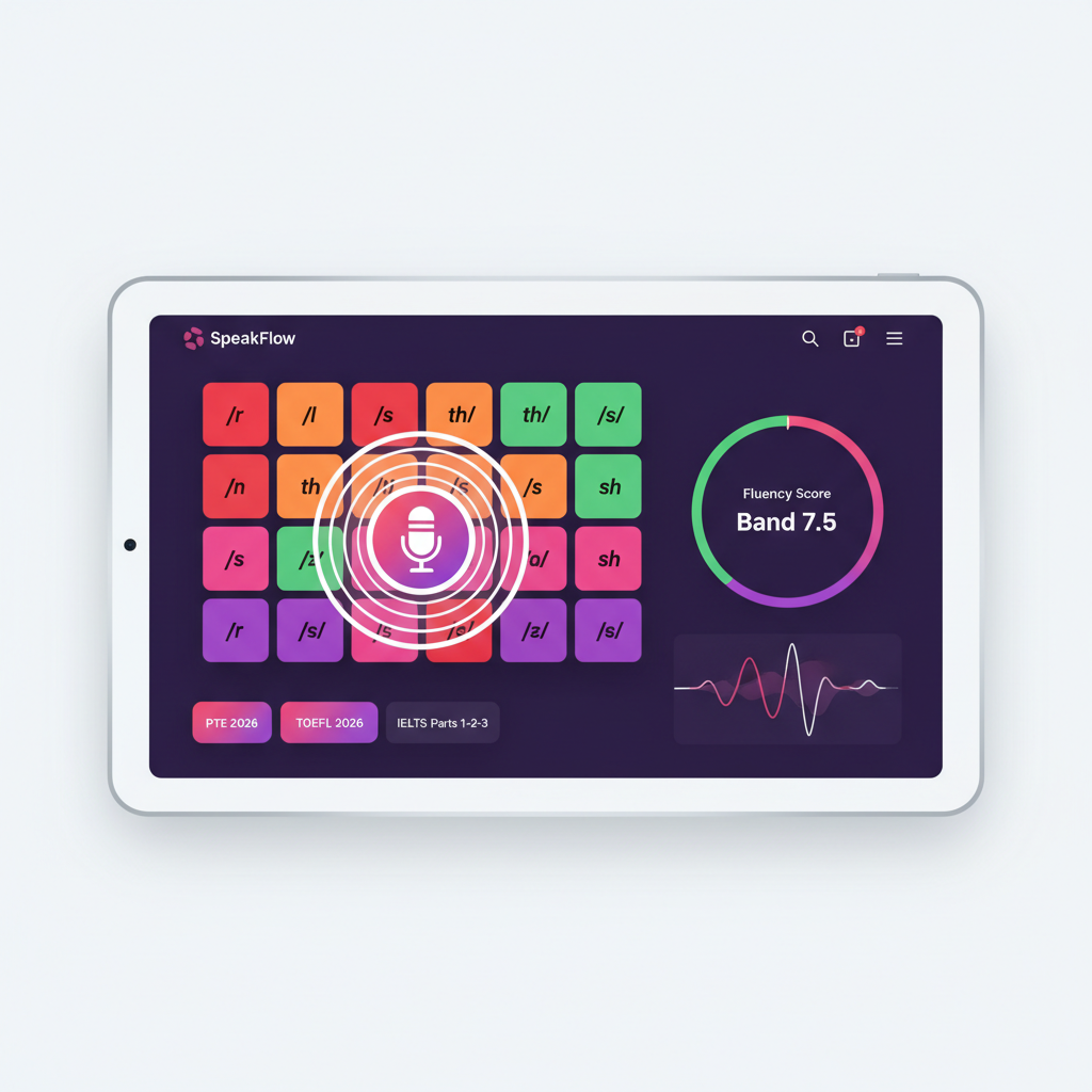 Speaking practice interface with phoneme heatmap