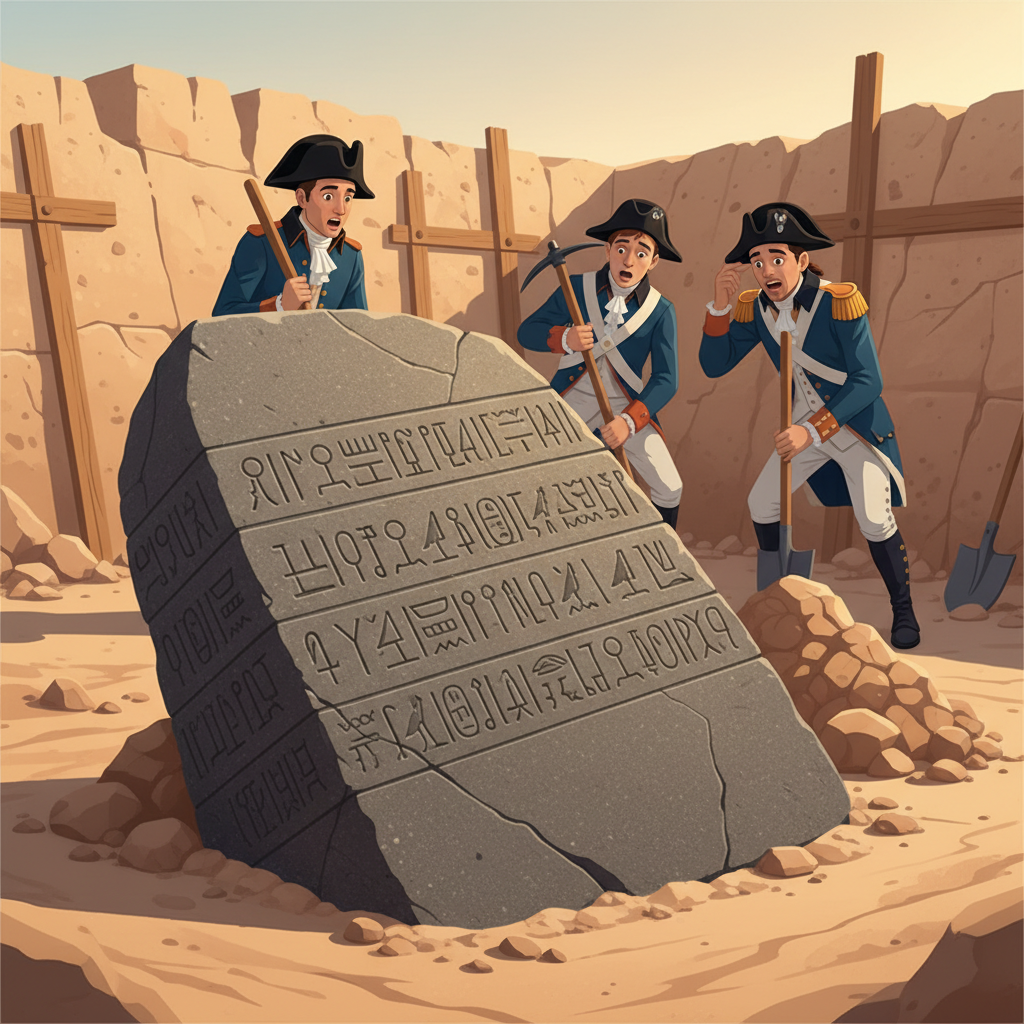 Illustration for "Unlocking the Past: The Story of the Rosetta Stone"