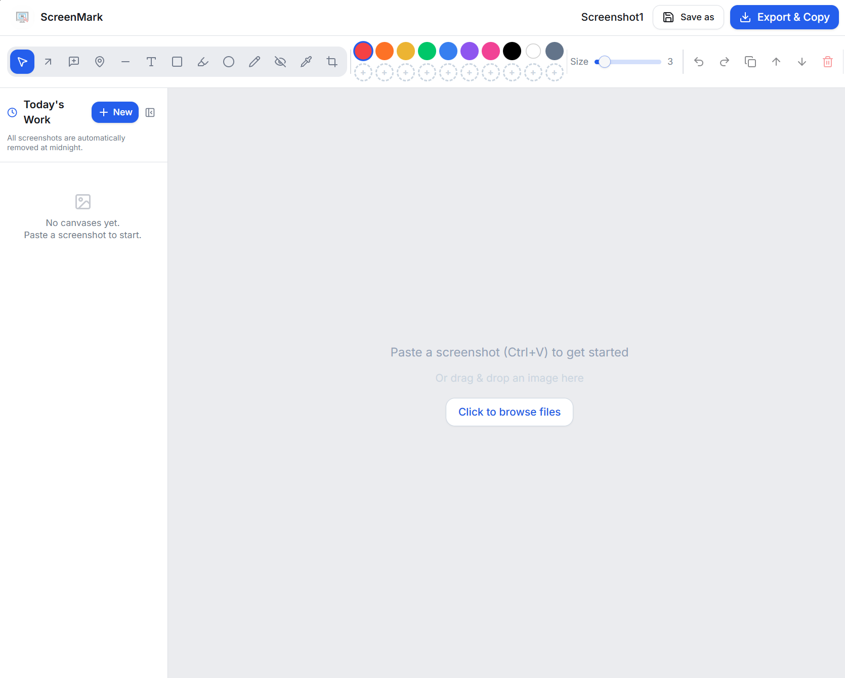 Paste screenshot