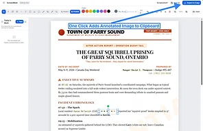ScreenMark editor with an arrow and highlight annotating a screenshot