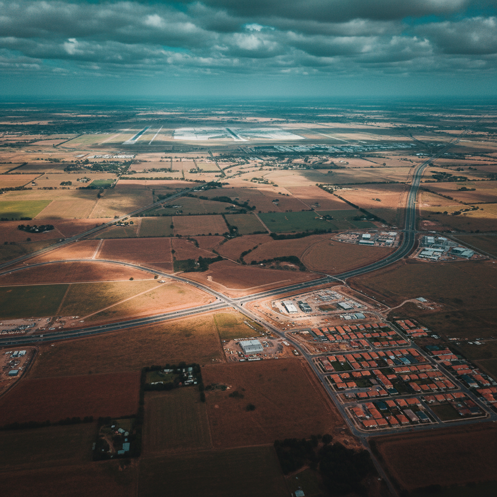 Bringelly aerial view — Western Sydney growth corridor