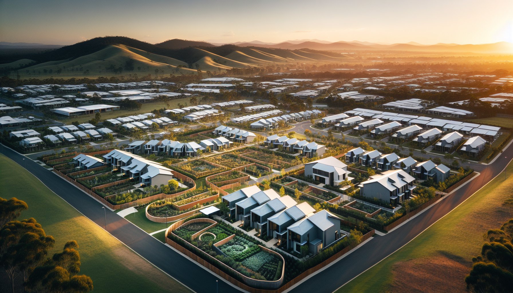 Aerial view of the Vertical Village community