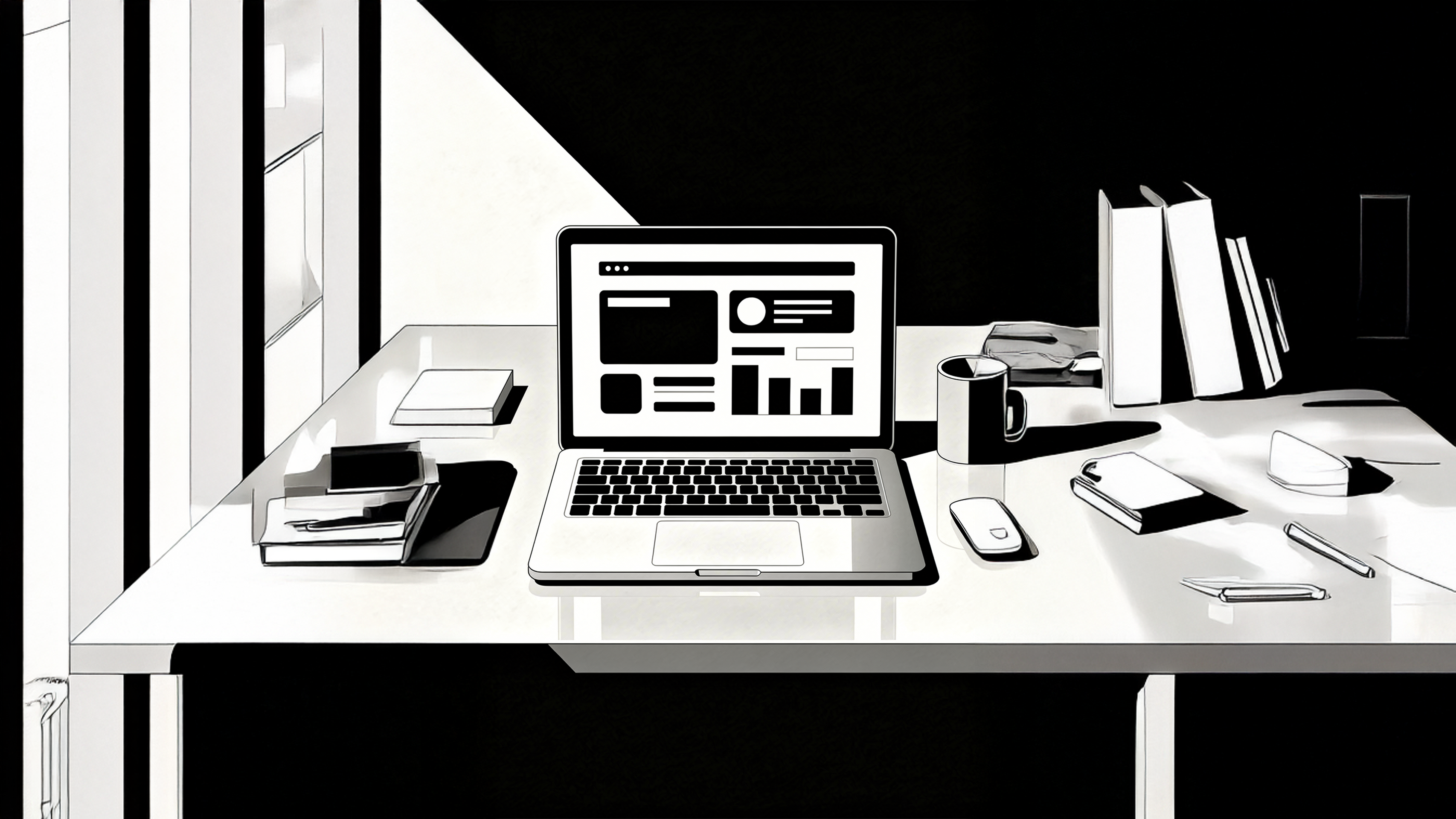 Laptop on desk