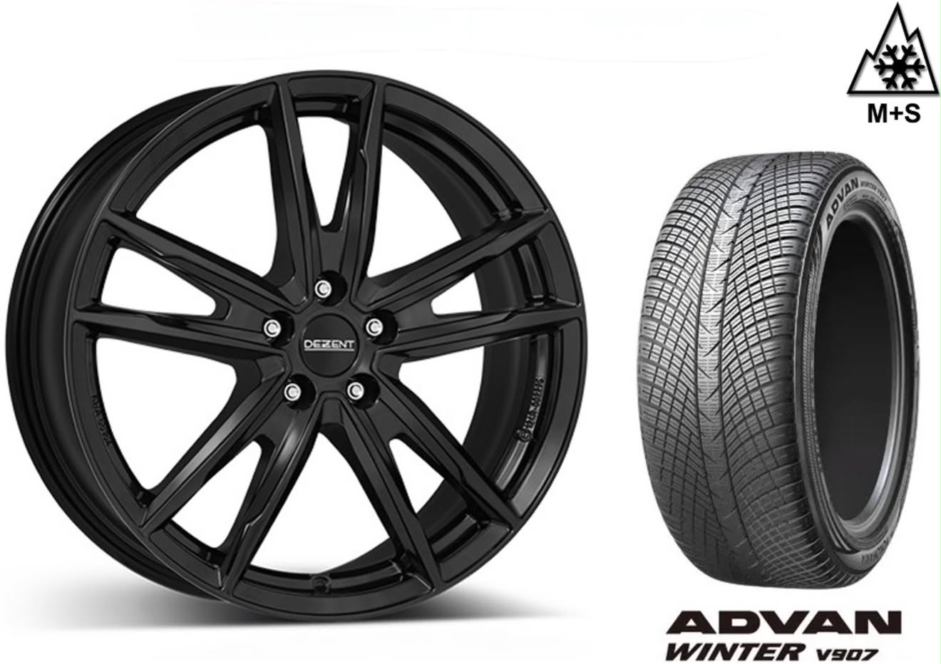 DEZENT KF BLACK schwarz glänzend 8x19" ET45 LK 5/112