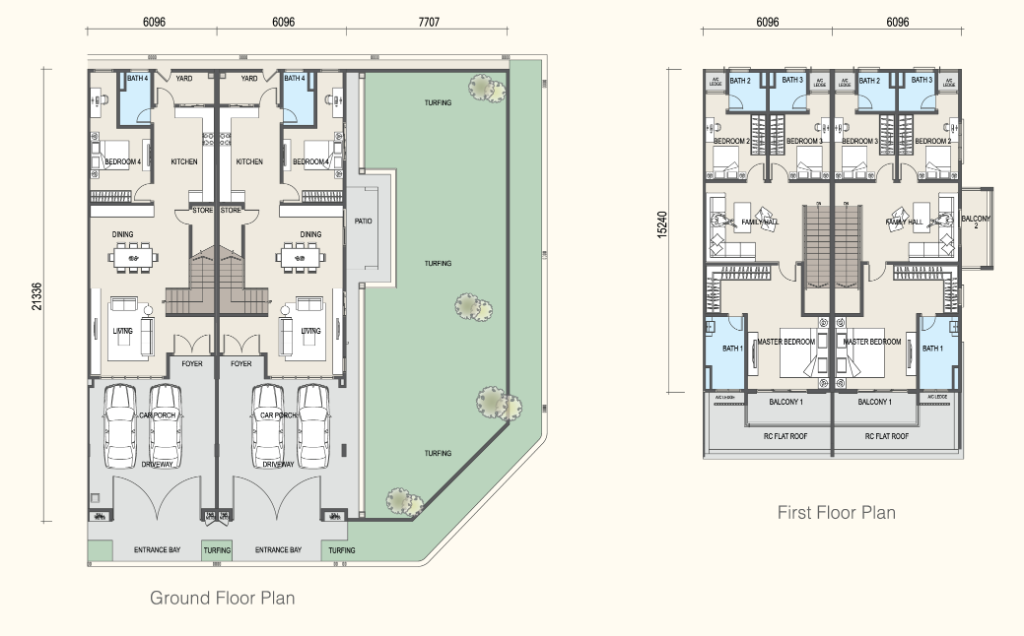 Aluna Double-Storey Terrace floor plan at KSL Riveria Garden @ Wawari