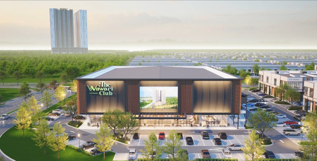 Rendering of The Wawari Club clubhouse exterior at Riveria Garden