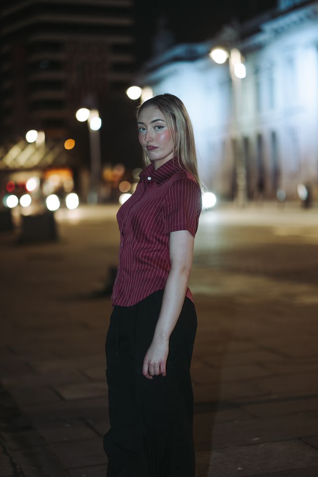 Ali PJ — street portrait, Dublin at night