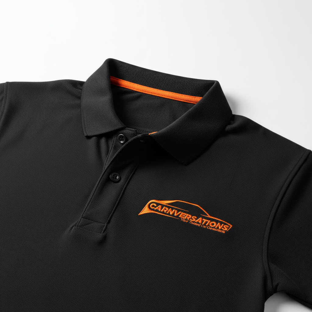 Carnversations Classic Polo - Black (Orange Logo)