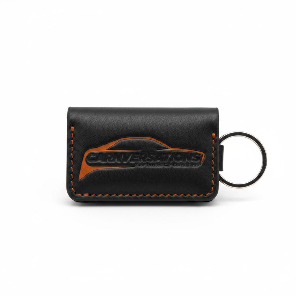 Carnversations Leather Key Holder - Black/Orange