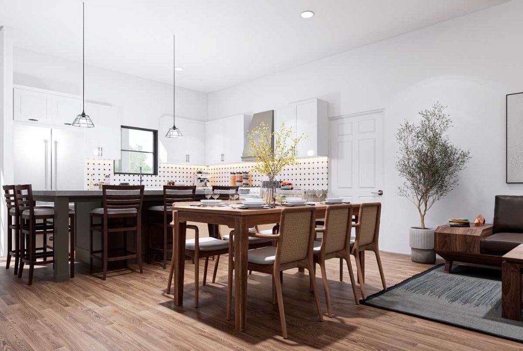 Dining and kitchen