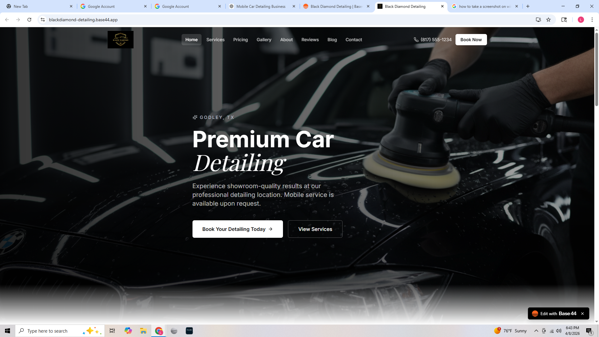 Black Diamond Detailing  template preview