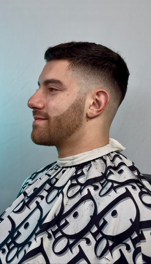 Taper fade with beard