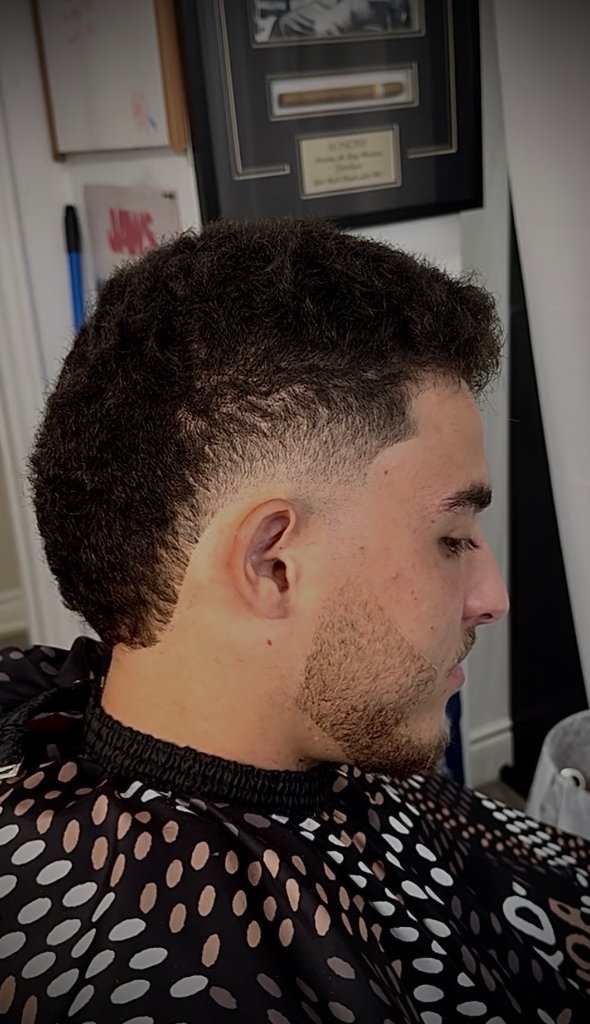 Curly top fade