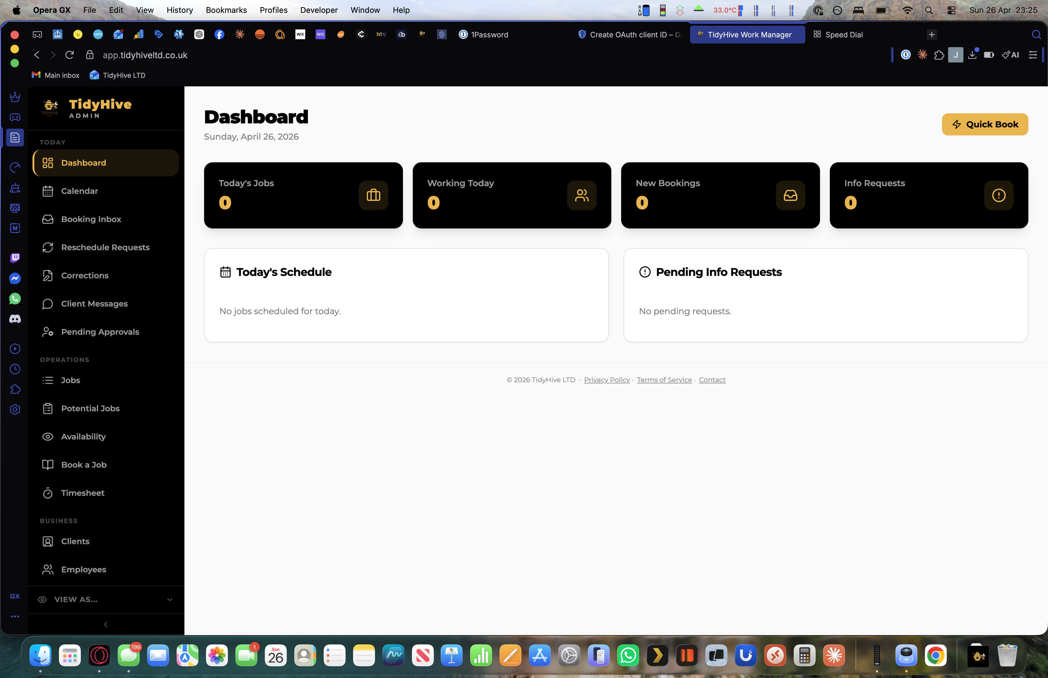 TidyHive Work Mangager template preview
