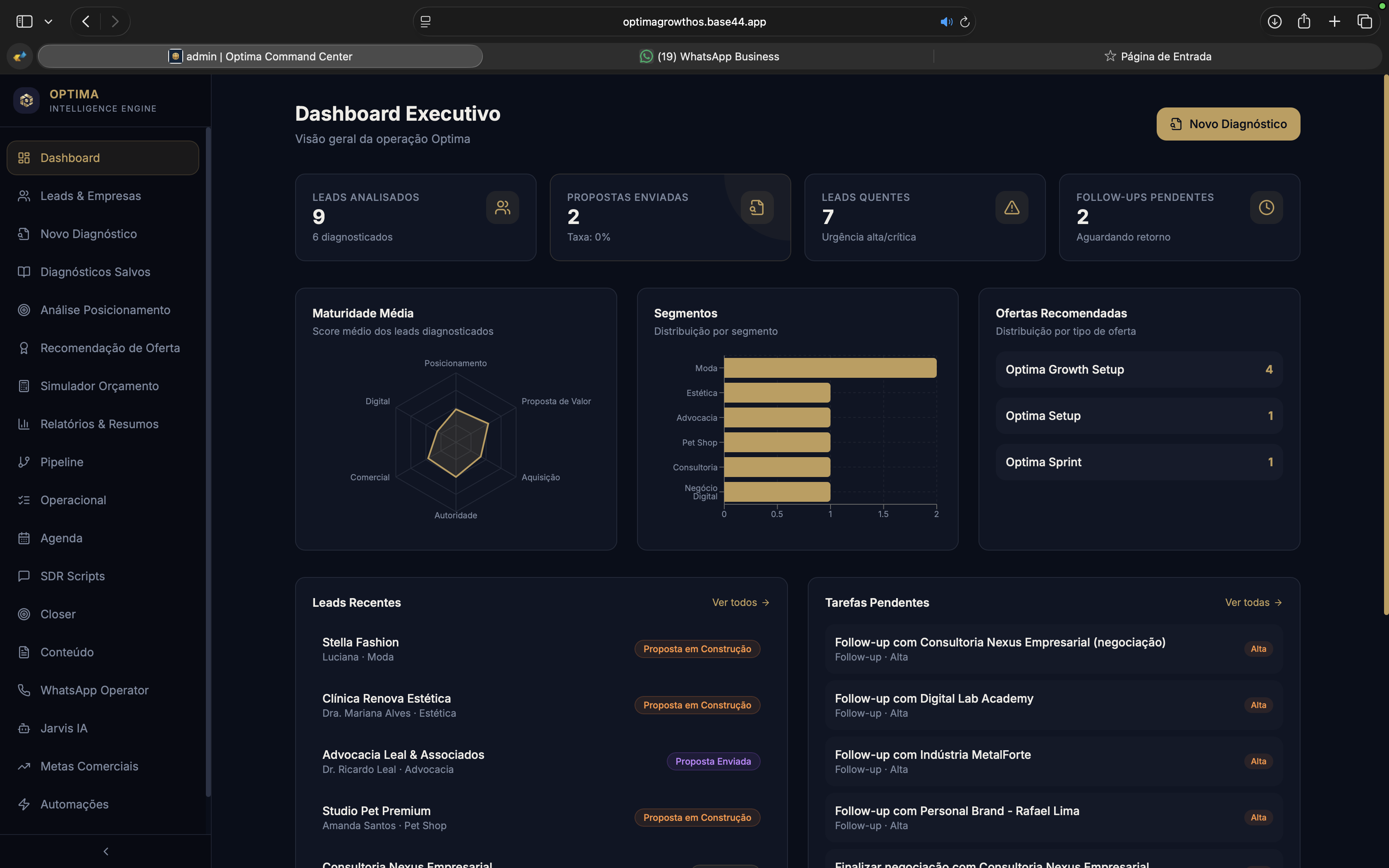 Optima Command Center template preview