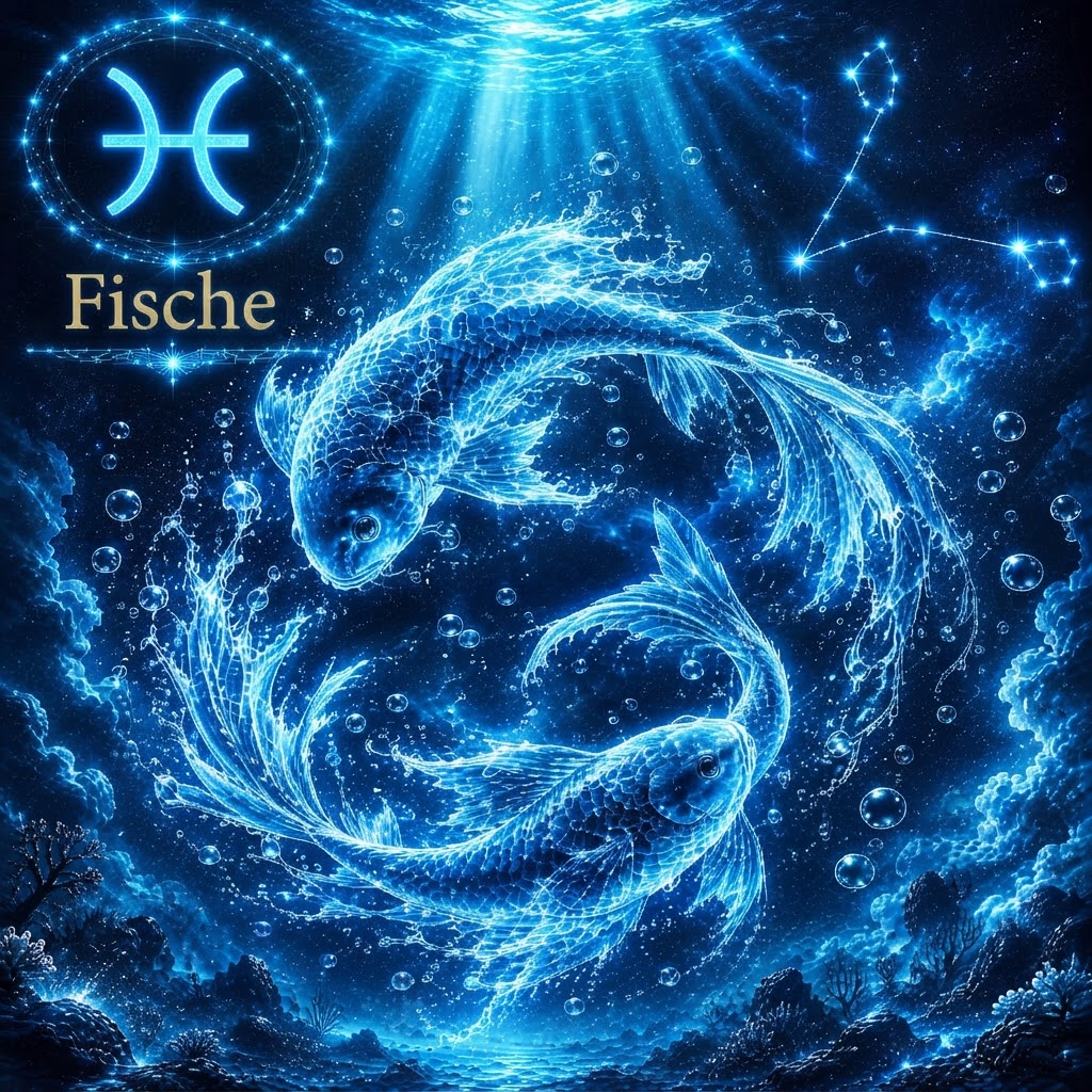 Fische – Sternbild-Illustration im Hochformat