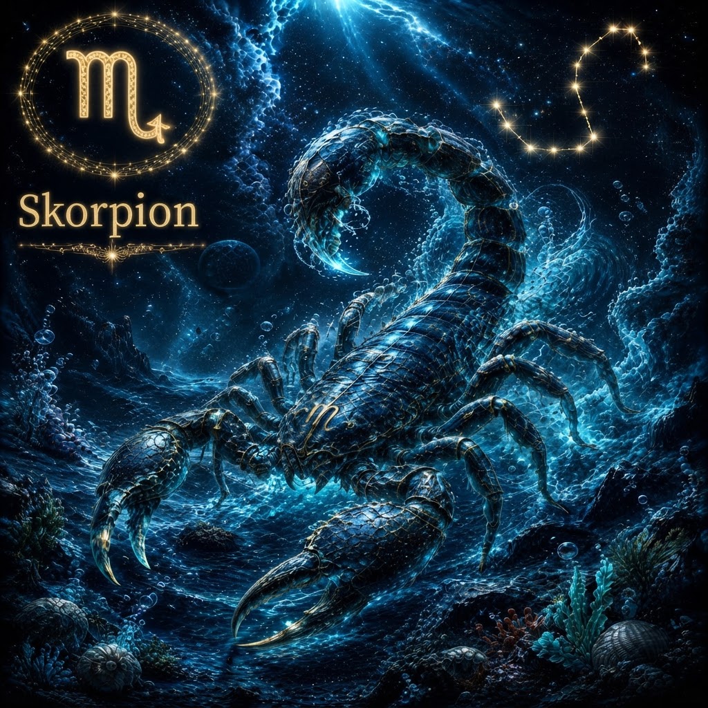 Skorpion – Sternbild-Illustration im Hochformat