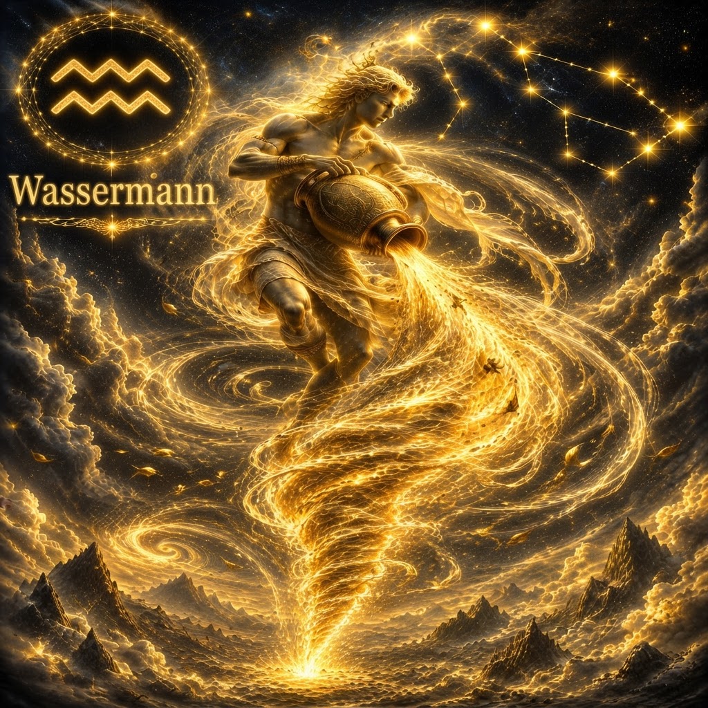 Wassermann – Sternbild-Illustration im Hochformat