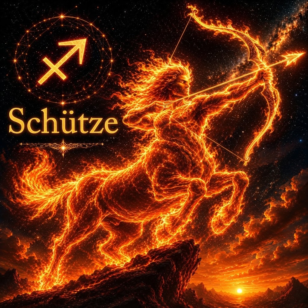 Schütze – Sternbild-Illustration im Hochformat