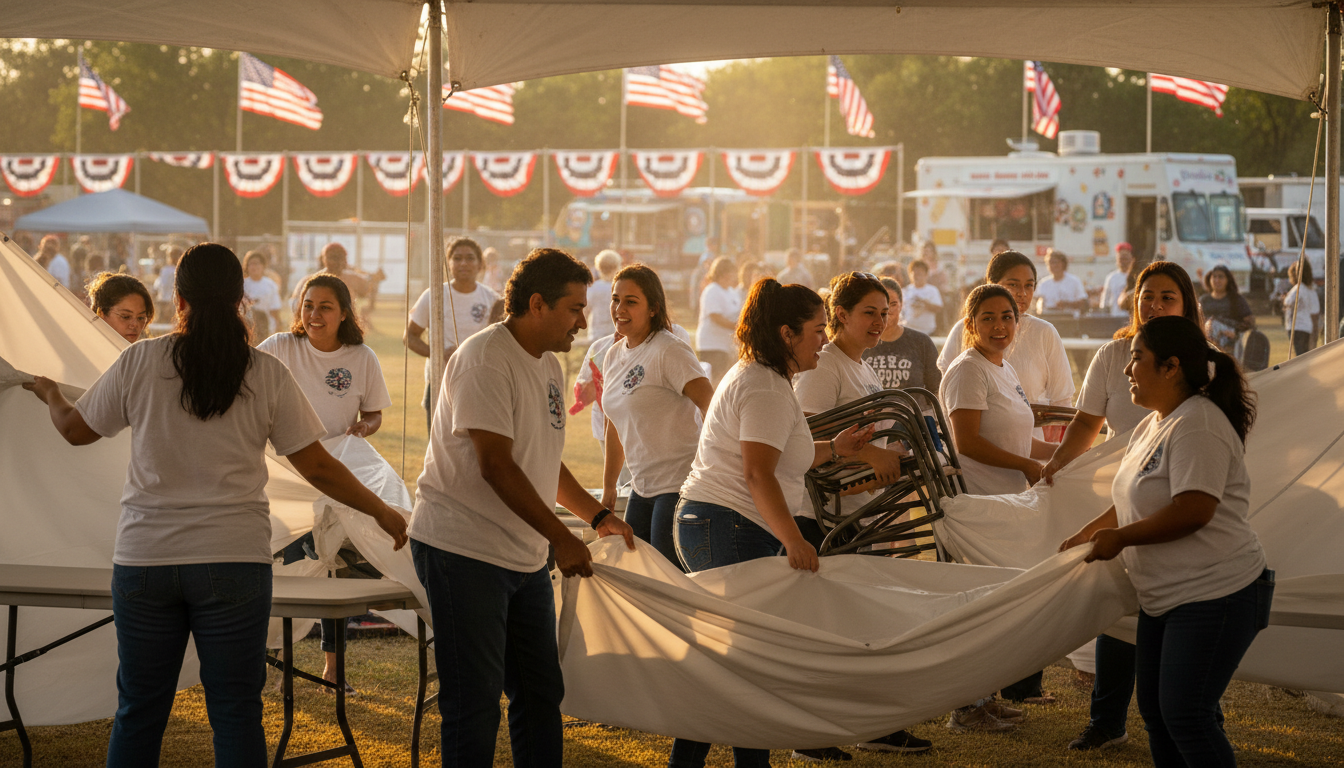 Community volunteers working together