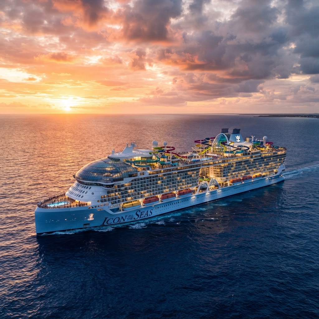 Cruise ship at sea