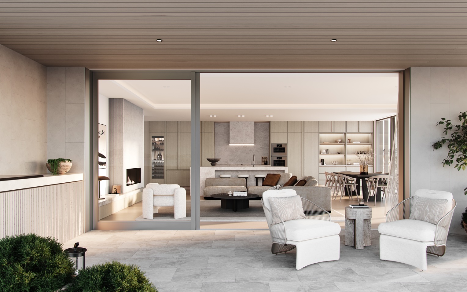 Luxury apartment interior with harbour views and premium finishes