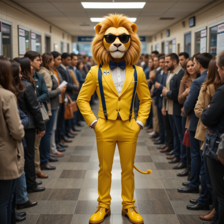 AAA Brand Lion — Yellow Suit Hallway