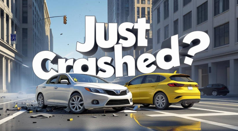 Just Crashed? — Content Creation Graphic