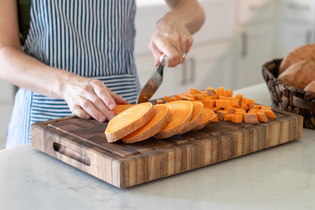 Preparing fresh food in the kitchen